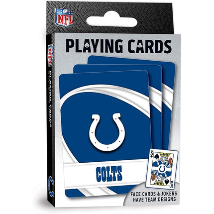 MasterPieces - Cartes à jouer NFL, Jeu de cartes de football sous licence officielle des Colts d'Indianapolis, Jeux de société pour adultes et enfants, Index standard