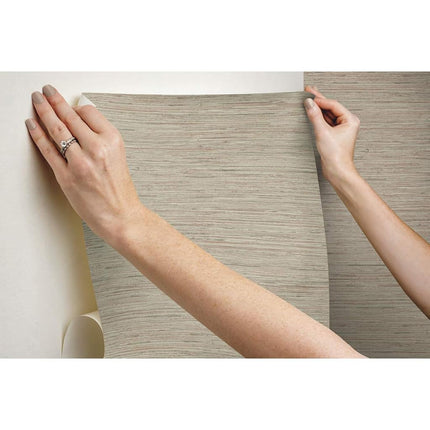 RoomMates RMK11560WP Pink and Taupe Faux Grass Non-Textured Pink Taupe Wallpaper