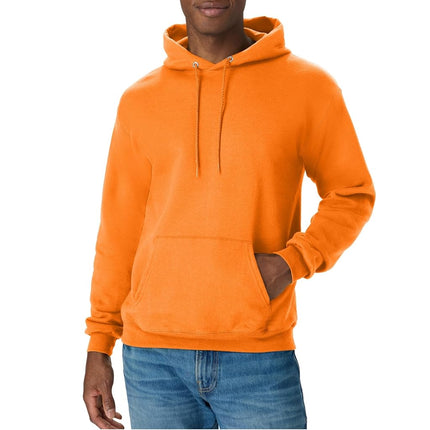 Hanes Men's Pullover EcoSmart Hooded Sweatshirt, orange, 2XL