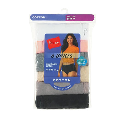 Hanes Women's Cotton Brief Panties Multi-Packs, 6 Pack - Body Tones, Medium