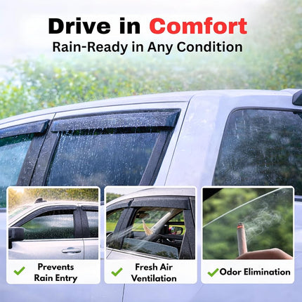 KPY Window Visor Compatible with Lexus RX330 RX350 RX400h 2004-2009, 4PC Rain Guard Side Window Vent Deflectors Tape-On Style, 2004 2005 2006 2007 2008 2009