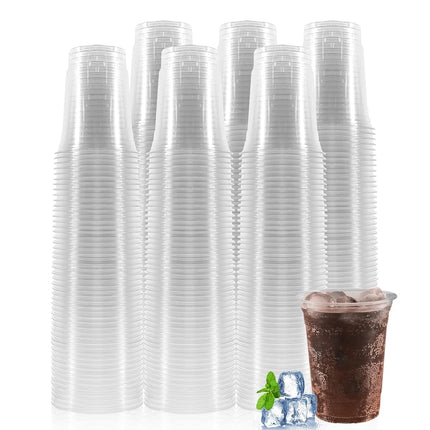 12 oz Cups, 300 Pack, Clear, Durable, Resistant, B