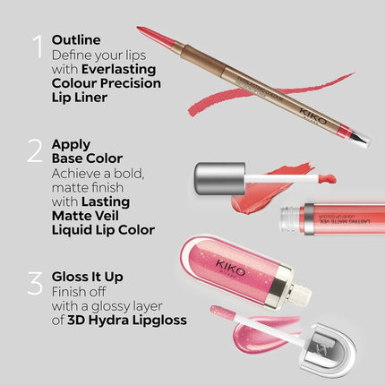 KIKO Milano 3D Hydra Lipgloss 07 I Hydrating Lip Gloss for Plumped 3D Shine, Non-Sticky Lipstick Gloss with Wand Applicator, Long Lasting Comfort, Professional Lip Products by KIKO Milano