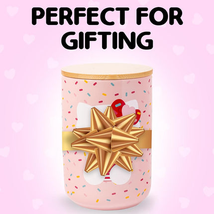 Silver Buffalo Sanrio Hello Kitty Holding Love Heart Ceramic Cookie Snack Candy Jar with Airtight Bamboo Lid (Small)