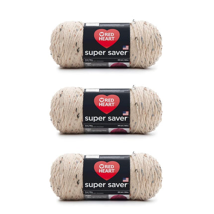 Red Heart Super Saver Pack of 3 - Buff Fleck - 5oz