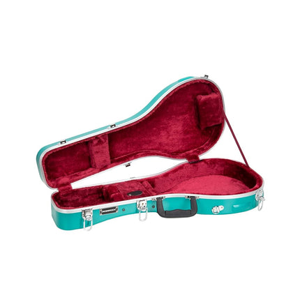 Crossrock A-Style Mandolin Case | ABS Molded Hardshell with Security Lock, Metal Feet, and Detachable Straps-Mint Blue (CRA862MAMB)