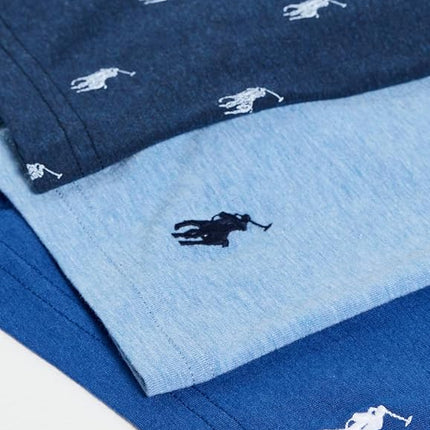 Ralph Lauren POLO Men's Stretch Classic Fit Boxer Briefs, Trunks & Long Leg Available, 3-Pack, Pale Royal Heather/Monroe Blue Heather/Blue Saturn, XL