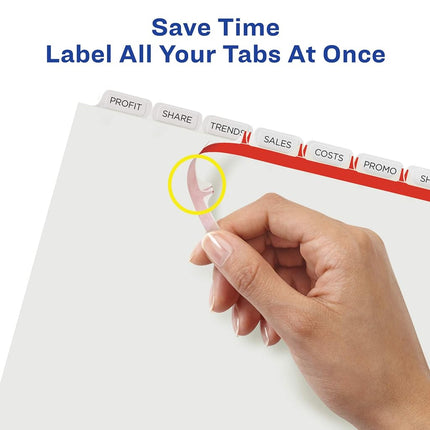 Index Maker Clear Label Unpunched Divider, 8-Tab, Letter, White, 25 Sets