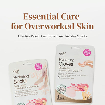 Epielle Mascarillas Hidratantes para Manos y Pies, Alivian y Suavizan la Piel Seca y Maltratada, Regalos de Cuidado Personal para Mujeres, Kit de Spa, Regalos para el Día de la Madre, 6 Guantes Hidratantes y 6 Calcetines Hidratantes