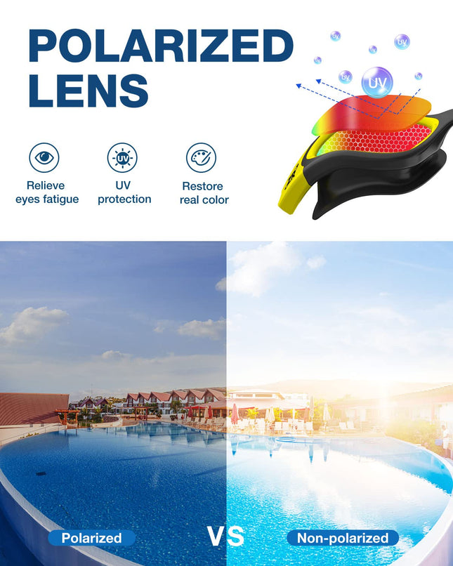 ZIONOR Swim Goggles, G1 Polarized Swimming Goggles UV Protection Leakproof Anti-fog Adjustable Strap for Adult Men Women (Polarized Mirror Silver Lens)