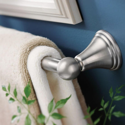 Moen DN8424BN Preston Collection 24-Inch Bathroom Single Towel Bar, Brushed Nickel