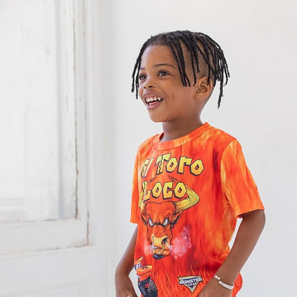 Monster Jam El Toro Loco Petit Garçon T-Shirt Imprimé Orange 6