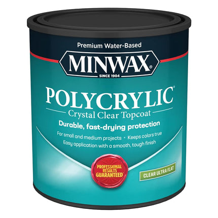 Minwax 611114444 Polycrylic Protective Finish, Quart, Ultra Flat
