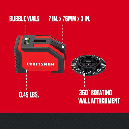 CRAFTSMAN Laser Level, 10-Foot Range (CMHT77634)