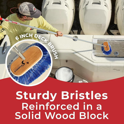 Shurhold 970 6" Deck Brush with Extra Soft Blue Nylon Bristles