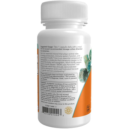 NOW Supplements, Iron 36 mg, 90 Veg Capsules