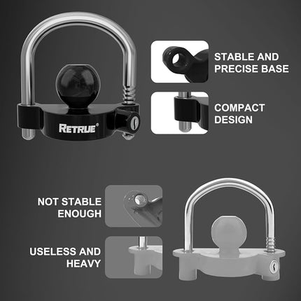 RETRUE Universal Coupler Lock Trailer Locks Ball Hitch Trailer Hitch Lock Adjustable Security Heavy-Duty Steel fits 1-7/8 Inch, 2 Inch, 2-5/16 Inch Couplers, Black, Lightweight …