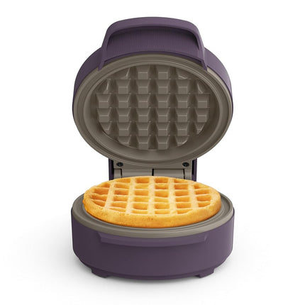 bella Snack-n-Store Mini Waffle Maker, EverGood� Ceramic Nonstick Coating, Cord Wrap, Ready Indicator Light & Cool Touch Handles, Stackable Design & Customizable Plates, 350 Watt, Plum