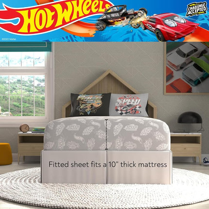 Franco Hot Wheels Kids Bedding Super Soft Comforter and Sheet Set with Sham, 7 Piece Full Size, (Officially Licensed Product)