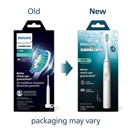 Philips Sonicare 1100 Rechargeable Electric Toothbrush, 1 Brush Head, White