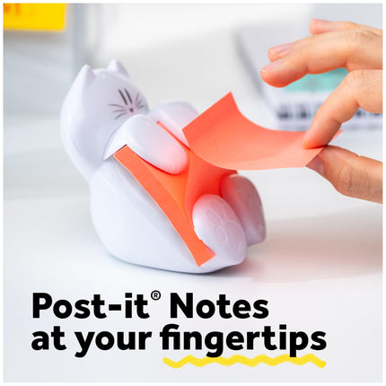 Post-it Pop-up Note Dispenser, Cat Design, 3x3 in, 1 Dispenser/Pack, White