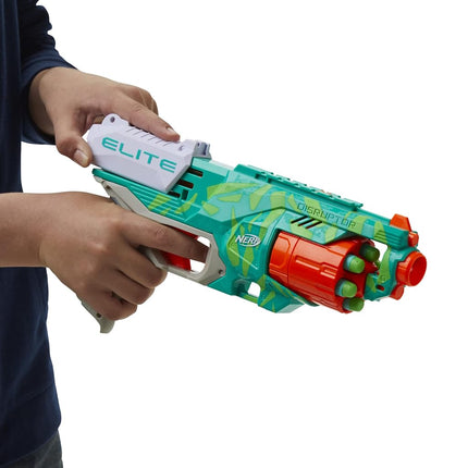 Lanzador de Dardos Verde Dinámico NERF Elite Disruptor, Tambor Giratorio, Disparo Rápido, Juguetes al Aire Libre, para Niños, Edades 8+ (Exclusivo de Amazon)