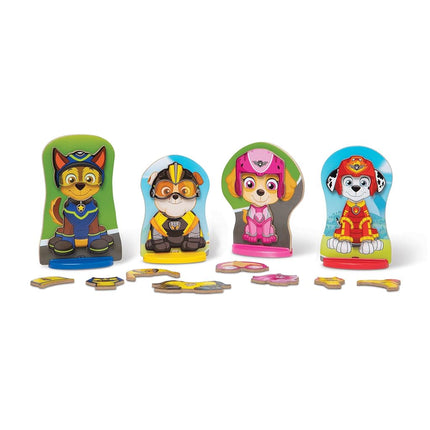 Melissa & Doug PAW Patrol Wooden Magnetic Pretend Play – 64-Piece Set with Chase, Marshall, Skye & Rubble – Mix & Match Outfits for Interactive Storytelling – Toy for Kids Age 3 Plus