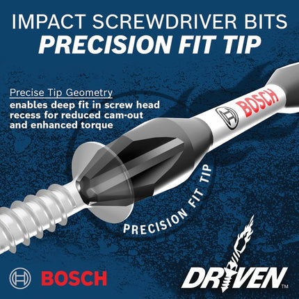 BOSCH SDMSD45 Juego de 45 piezas de destornilladores de impacto con estuche personalizado