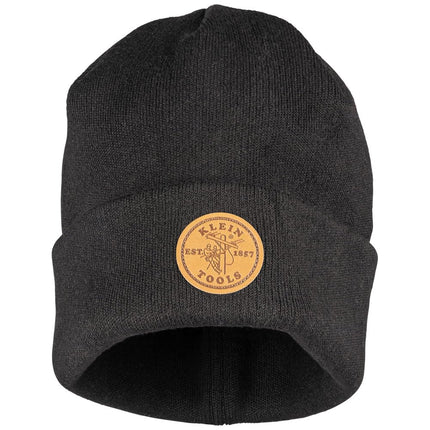 KLEIN TOOLS Heavy Knit Hat with Wide Cuff, Black, One Size Fits Most, Black, One Size