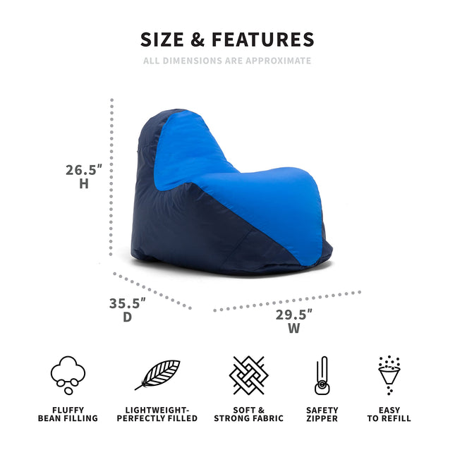Big Joe 1180286 Warp Bean Bag, Navy/Blue