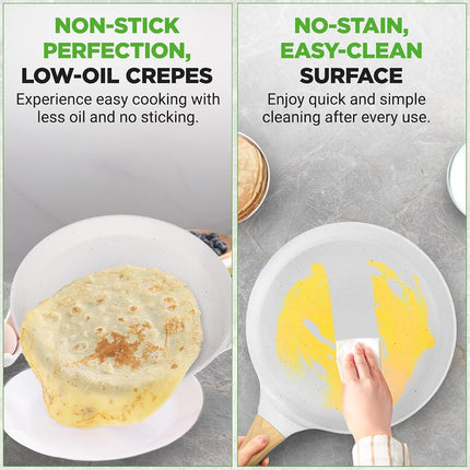 NutriChef Crepe Maker, 28cm Nonstick Pan, Induction Cookware