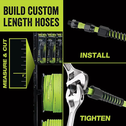 Flexzilla Pro Air Hose, Bulk Plastic Spool, 1/4 in. x 250 ft, Heavy Duty, Lightweight, Hybrid, ZillaGreen - HFZ14250YW