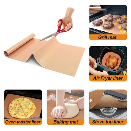UBeesize 75inch roll Large Copper Oven Liners for Bottom of Oven BPA and PFOA Free,Thick Heavy Duty Non Stick Teflon Oven Mats for Electric, Gas, Toaster，Convection, Microwave Ovens and Grills