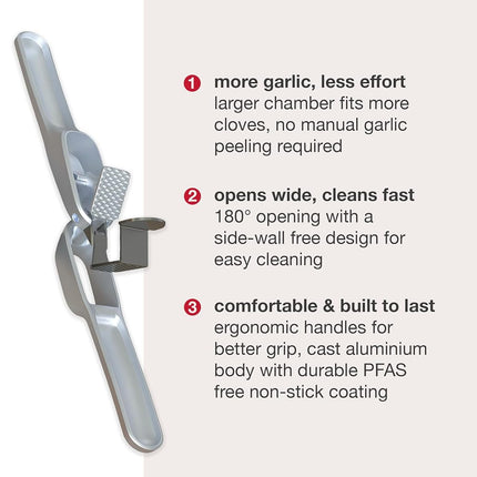 Zyliss Susi 4 Garlic Press | PFAS-Free Coating, Easy Clean, Durable