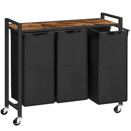 HOOBRO Laundry Sorter 3 Section,Rolling Laundry Ha