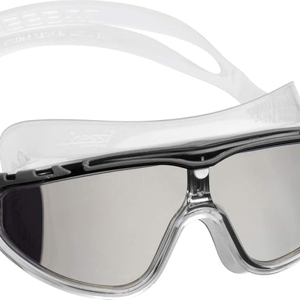 Cressi Skylight Swimming Goggles - Silicone Seal for Adult Swim Goggles - UV Anti-Fog Swimming Mask - Clear/Frame Black Grey Mirrored Lens