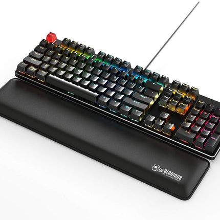 Glorious Gaming Wrist Pad/Rest - Slim Full Standard Size - Black - Mechanical Keyboards, Stitched Edges, Ergonomic | 17.5x4 inches/13mm Thick (GSW-100) Full Size Slim (Black)