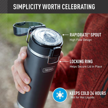 THERMOS ICON Series 24oz Stainless Steel Water Bottle w/Spout, Sandstone