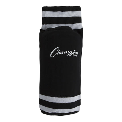 Champion Sports Espinilleras de fútbol estilo calcetín para jóvenes - Edades 6-8 (Negro)