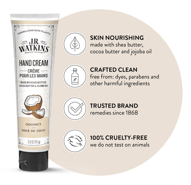 Watkins Crema de manos natural, coco, 3.3 onzas por Watkins