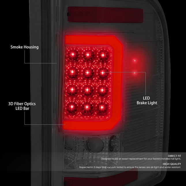 DNA Motoring TL-CSIL07-LED-3D-CH-SM 3D LED Tail Light Assembly [07-13 Chevy Silverado/Gmc Sierra]