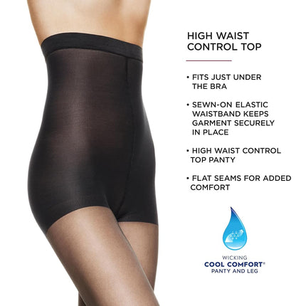 Hanes womens0B184Hanes Silk Reflections Women's High Waist Control Top Sandalfoot Pantyhose Pantyhose - brown - EF