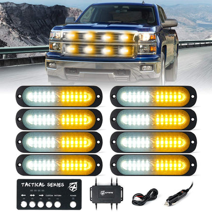 Xprite LED Surface Mount Strobe Lights Kit, White 