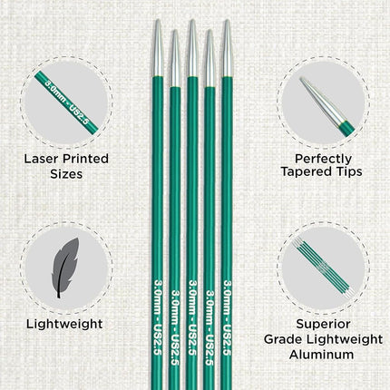 KnitPro Zing Starter Double Pointed Needle Set 6" (15cm) | 5 Sizes (2mm to 4mm)