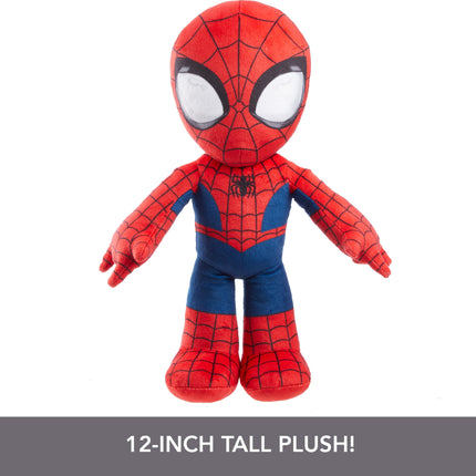 Mattel Marvel Plush Talkers Soft Toy, 11.75-Inch Spider-Man Figure with 10 Sounds & Phrases, Collectible Plush Doll, HPK96
