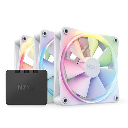 NZXT F120 RGB Triple Pack - 3x 120mm PWM RGB Fans + Hub - White