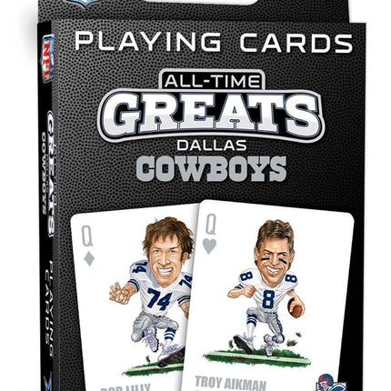 MasterPieces Family Games - Naipes de los mejores jugadores de la historia de los Dallas Cowboys - Baraja de naipes con licencia oficial para adultos, niños y toda la familia