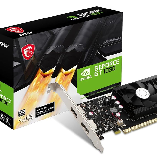 MSI Gaming GeForce GT 1030 4GB GDRR4 64-bit HDCP Support DirectX 12 DP/HDMI Single Fan OC Graphics Card (GT 1030 4GD4 LP OC)