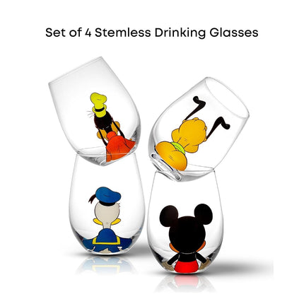 JoyJolt Disney Mickey Mouse Squad Collection Tumblers. 15oz Stemless Wine Glasses Set of 4 Stemless Wine Glass Drinking Glasses. Disney Gifts, Disney Stuff, Disney Wine Glass Mickey Mouse Cup Set