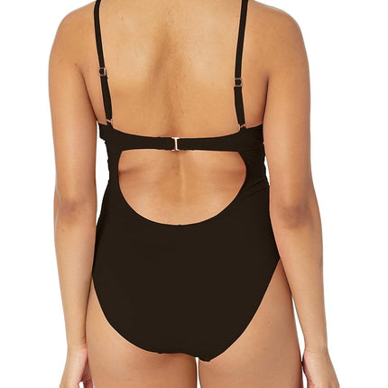 Maillot de bain une pièce La Blanca Twist Keyhole Front Over The Shoulder, Noir, 12